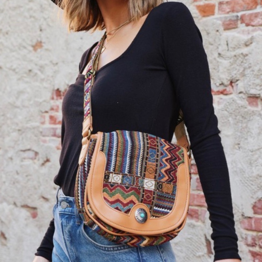 TSD Brand Bohemian Southwest Motif Satchel Bag